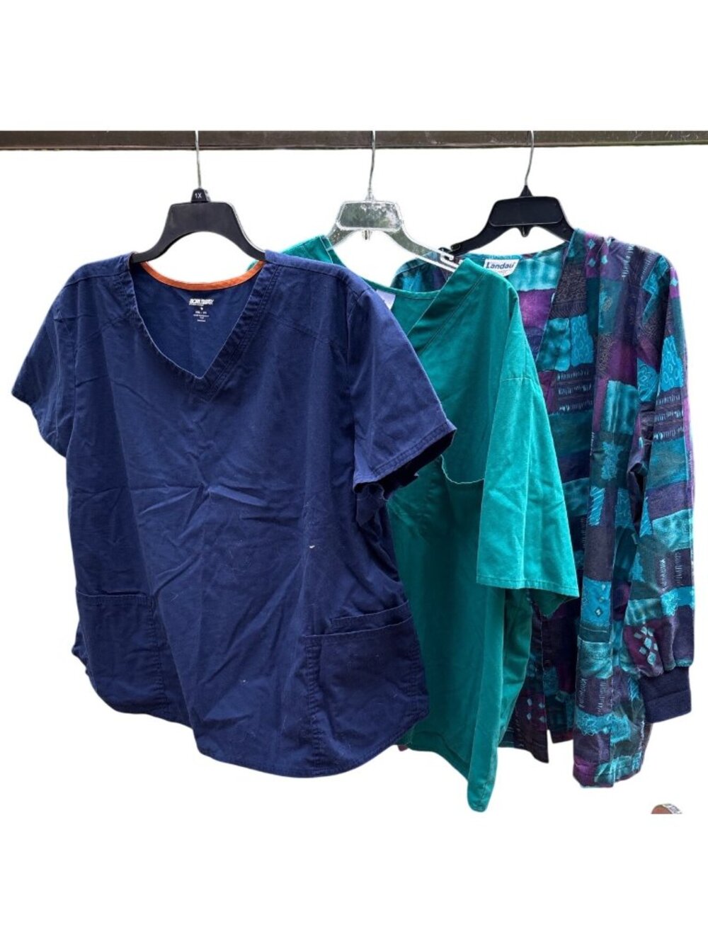 Womens 3X Scrub Tops Lot of 3 Short Long Sleeve